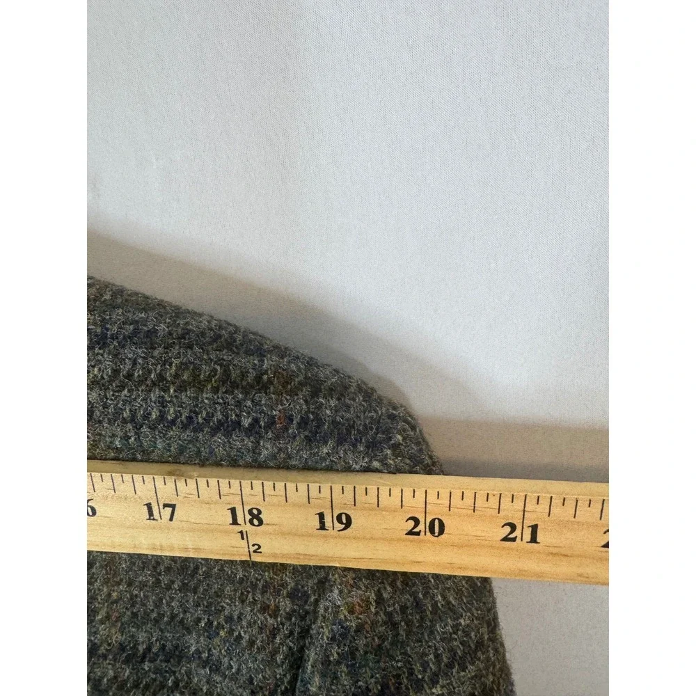 Harris Tweed Mens 40 Regular Glen Plaid Wool Blazer Jacket Green Brown Scotland